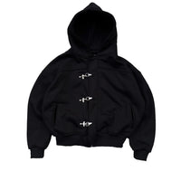 Button Detail Hooded Sweatshirt