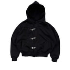 Button Detail Hooded Sweatshirt