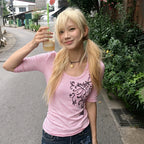 Pink Graphic Print Tee