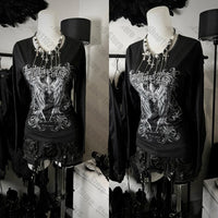 Gothic Print Long Sleeve Top