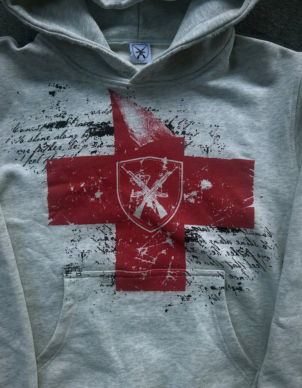 Cross Print Hoodie