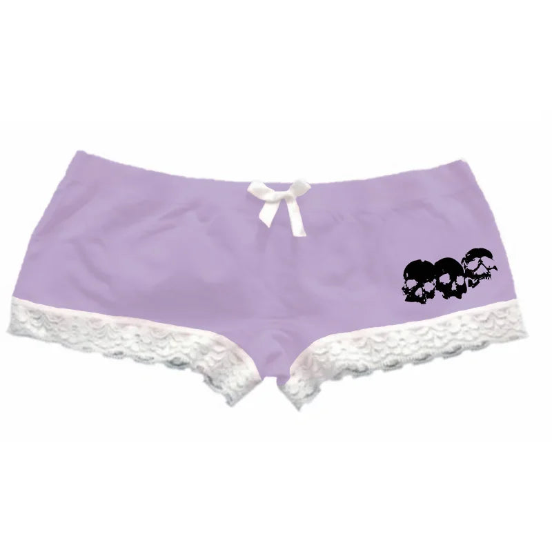 Skull Print Lace Shorts