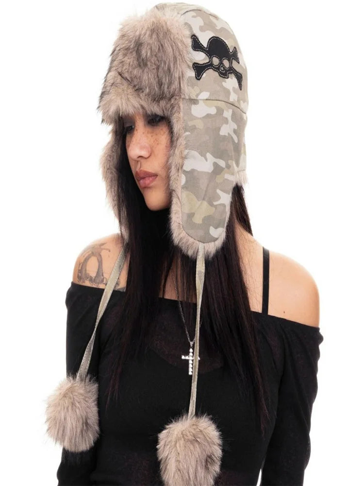 Camo Skull Bomber Hat