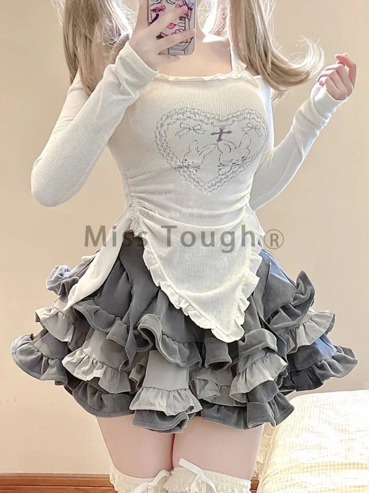 Rabbit Print Two-Piece Set