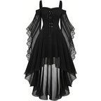 Gothic Lace-Up Maxi Dress