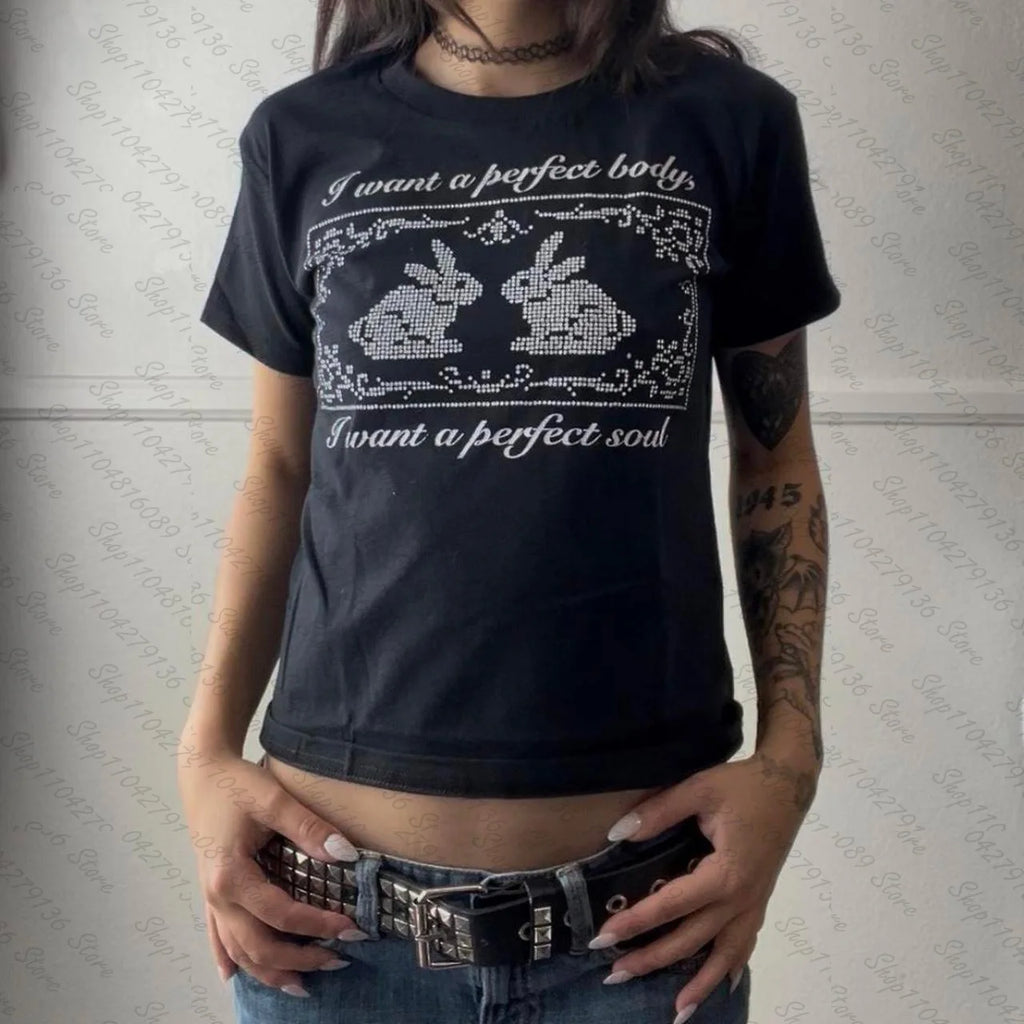 Gothic Rabbit Print Tee