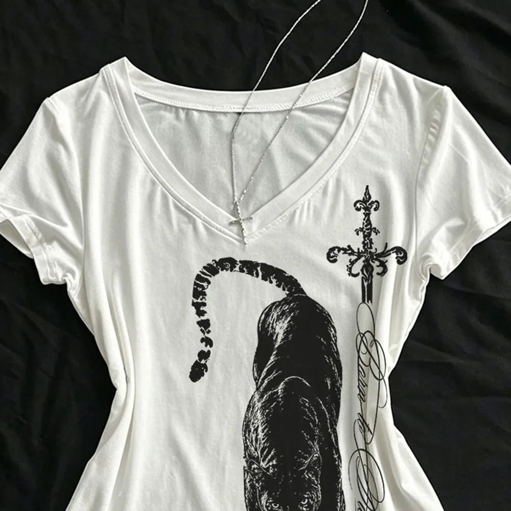 Dragon Print Gothic Top