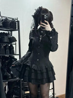 Vintage Gothic Style Lace Up Dress