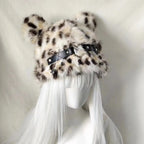 Leopard Faux Fur Ear Hat