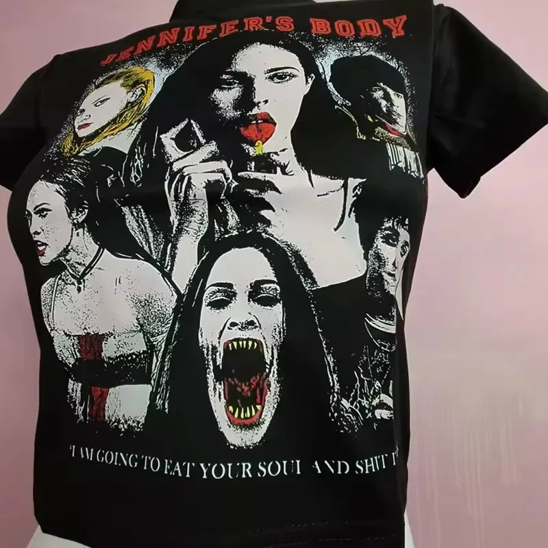 Megan Fox Print Crop Tee