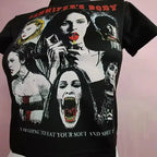 Megan Fox Print Crop Tee