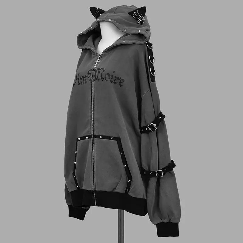 Rivet Zip-Up Hoodie