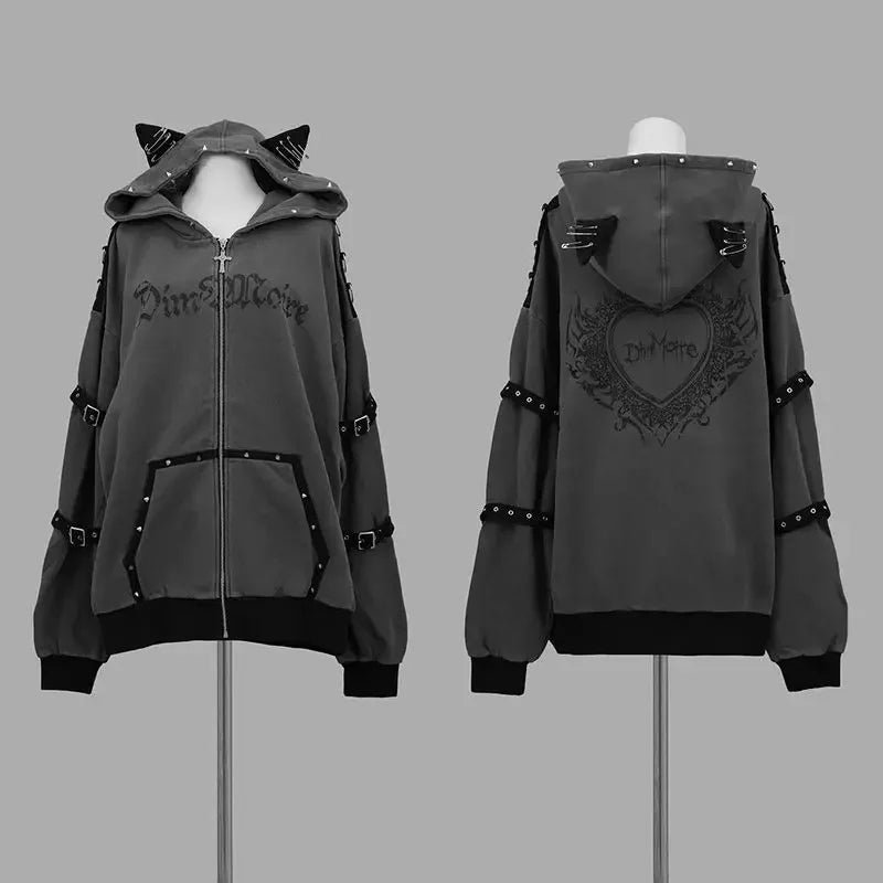 Rivet Zip-Up Hoodie