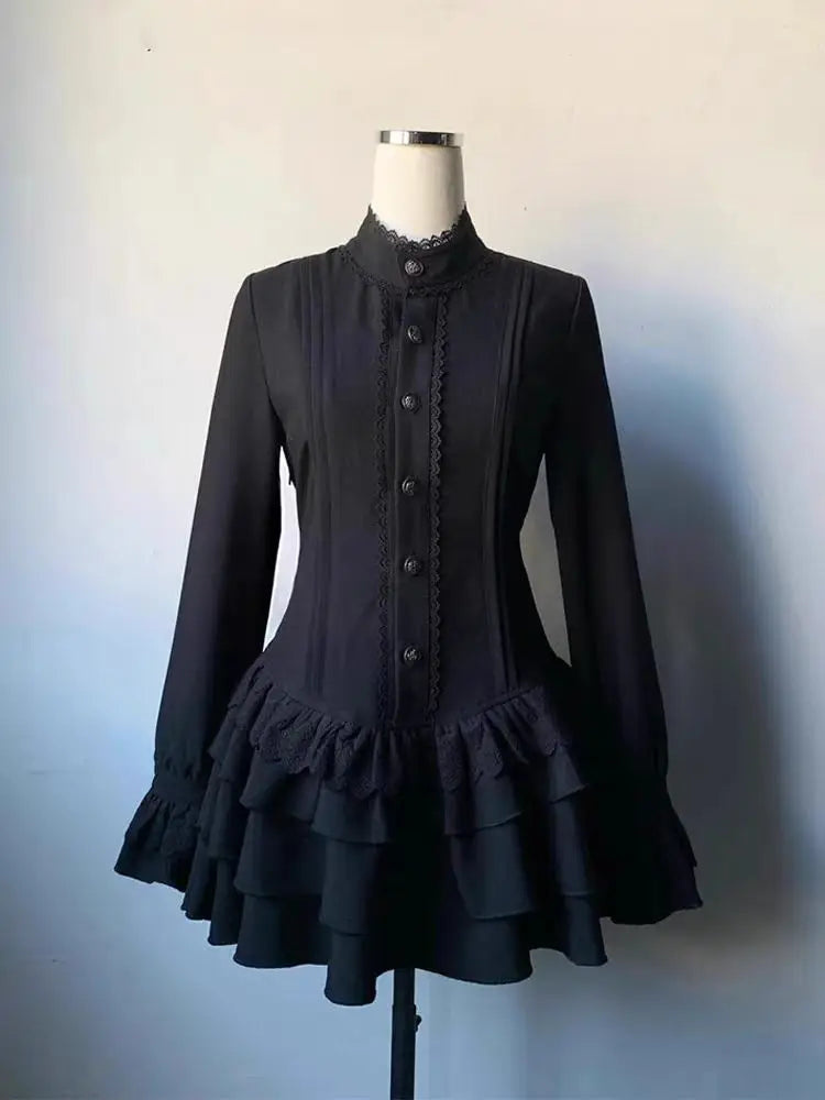 Vintage Gothic Style Lace Up Dress
