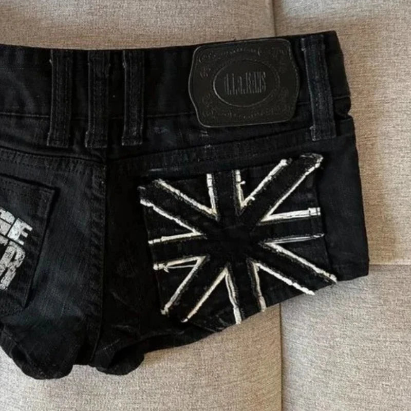 Low-Waist Denim Shorts