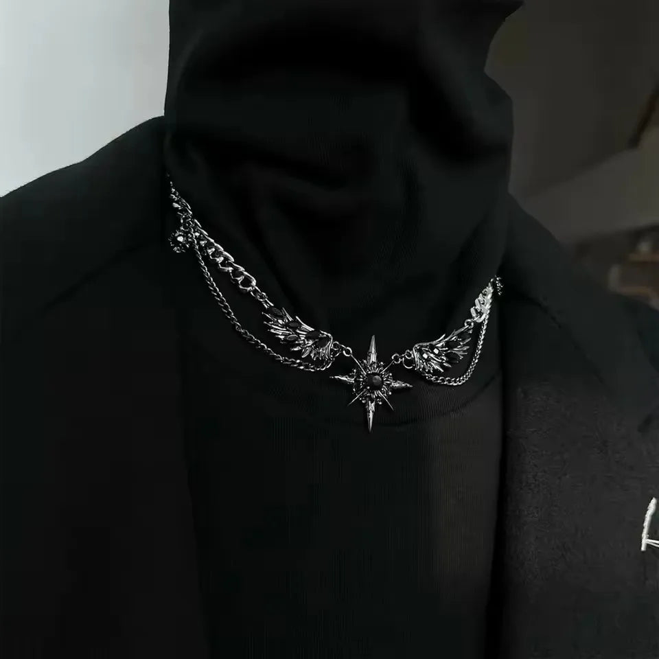 Wings & Cross Pendant Necklace