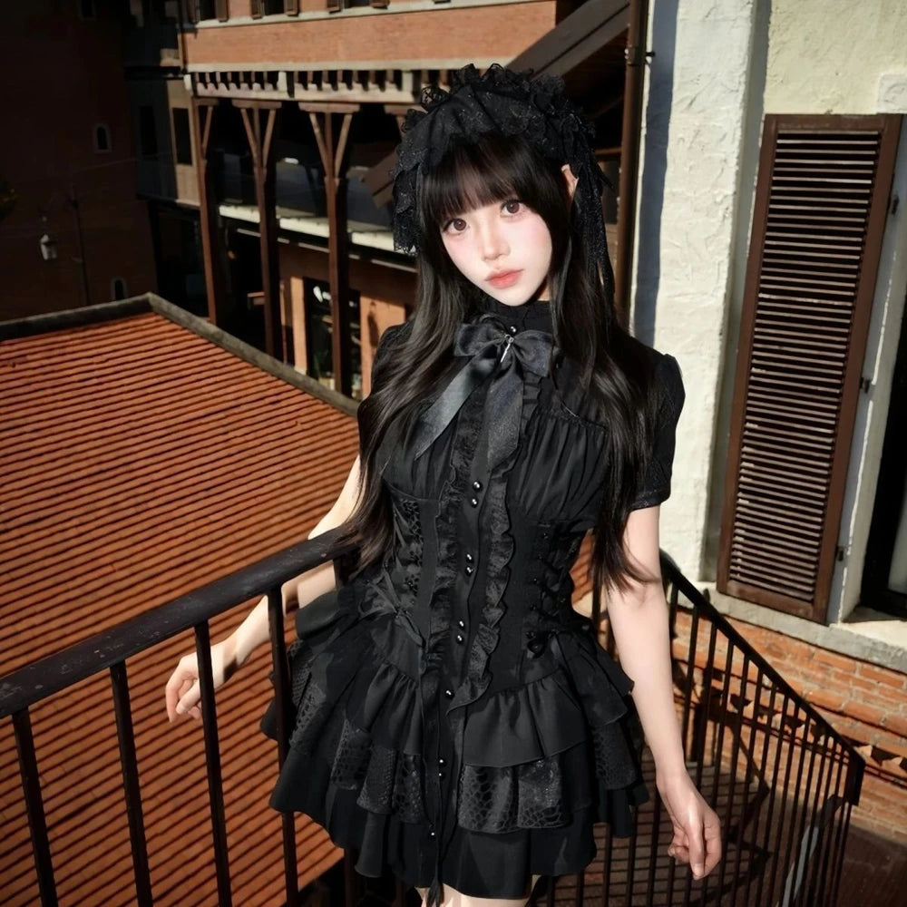 Gothic Lace Mini Dress