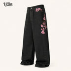 Cherry Blossom Embroidered Jeans