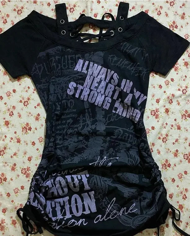 Skeleton Print Gothic Tee