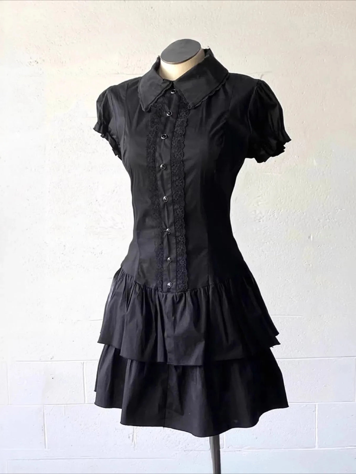 Gothic Ruffle Tiered Dress