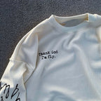 White Graphic Print Long Sleeve Tee