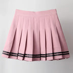 Cross Print Pleated Mini Skirt