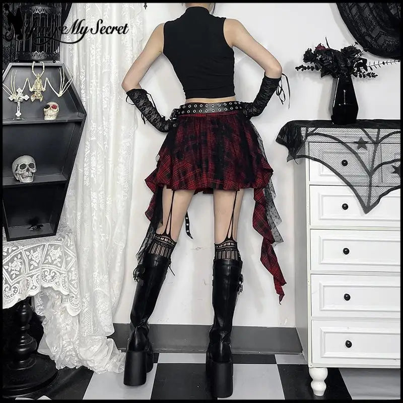 Checkered Midi Skirt
