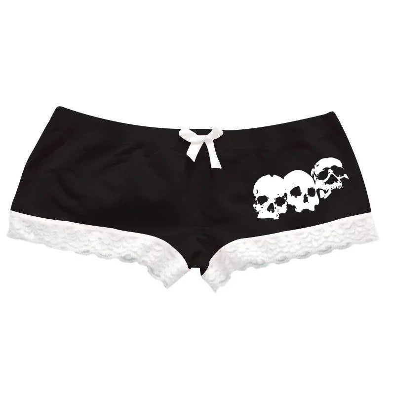 Skull Print Lace Shorts