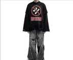 Cigarette Print Gothic Sweatshirt