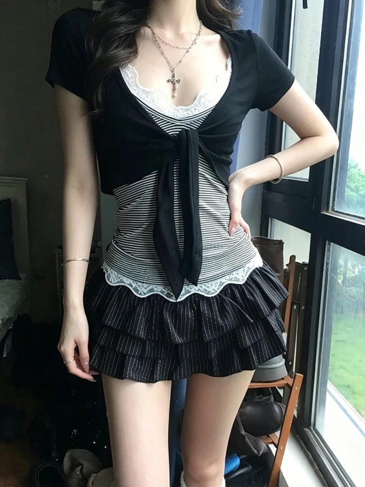 Lace Ruffle Cami Top
