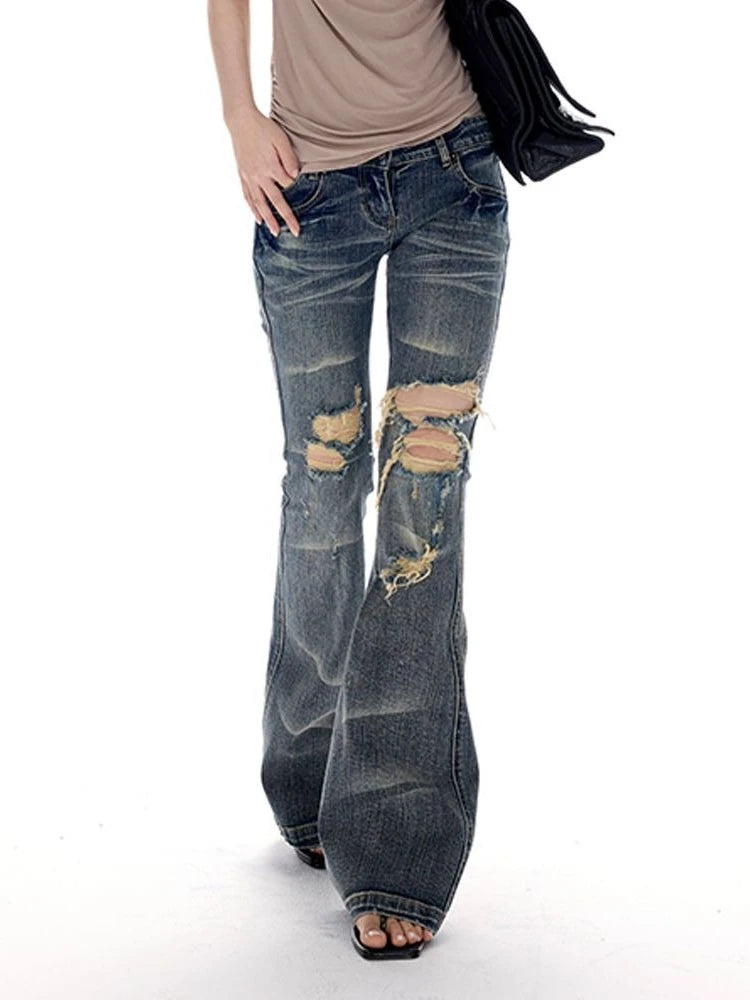 Ripped Wide-Leg Jeans
