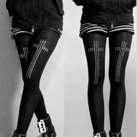 Rhinestone Cross Tights
