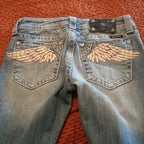 Gothic Embroidery Baggy Jeans