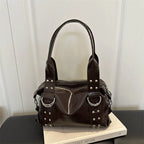 Black Studded Shoulder Bag