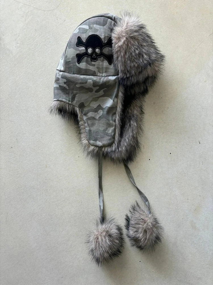 Camo Skull Bomber Hat