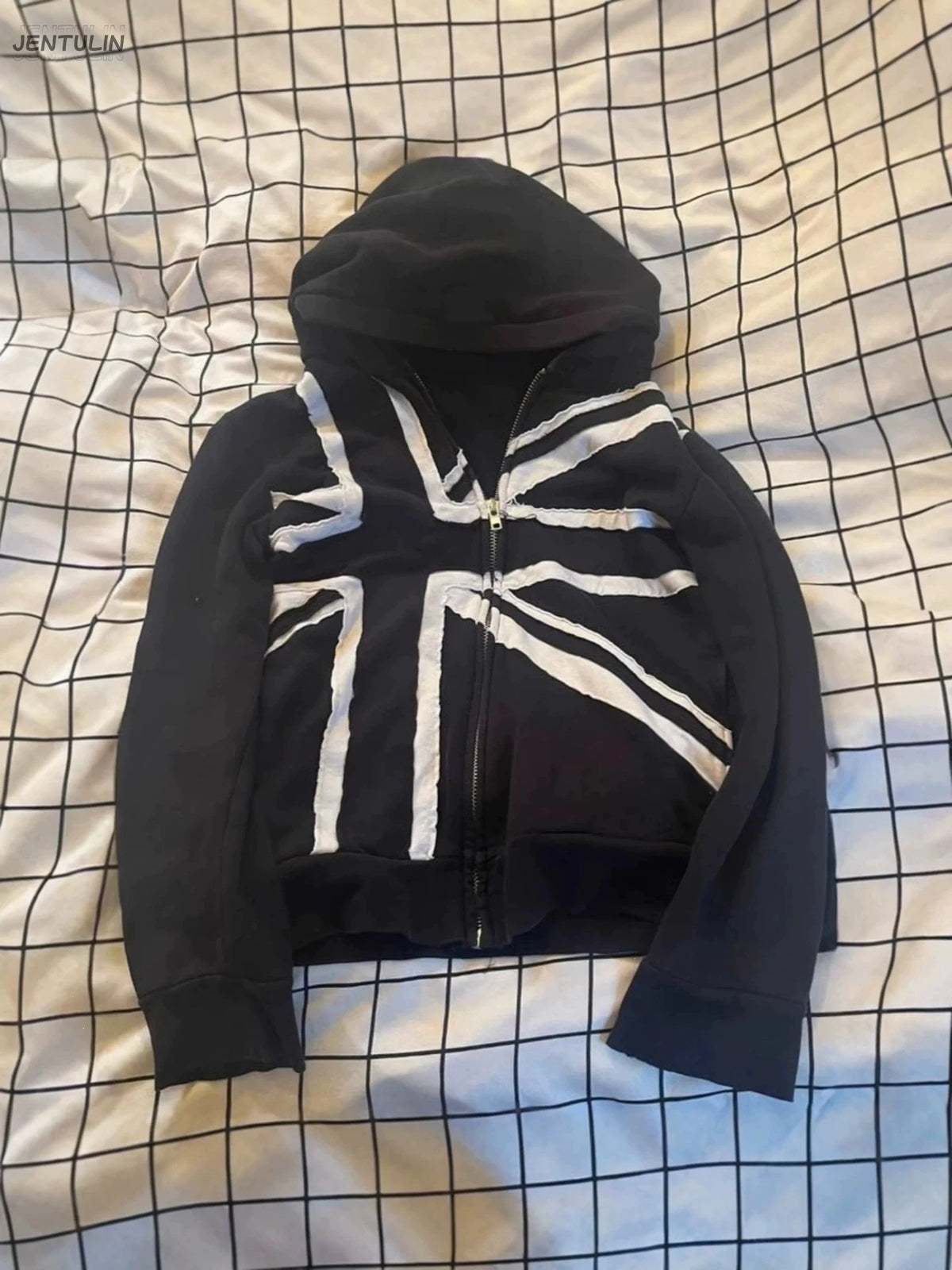 Cropped Union Jack Hoodie