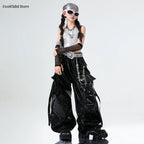 K-Pop Crop Top & Cargo Pants Set