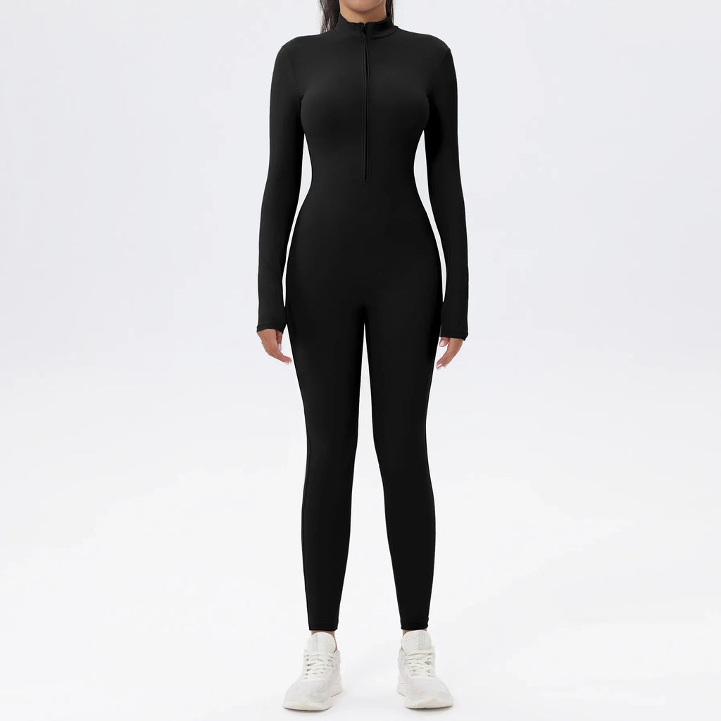 Graphic Print Zip-Up Jumpsuit