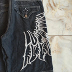 Embroidered Denim Shorts