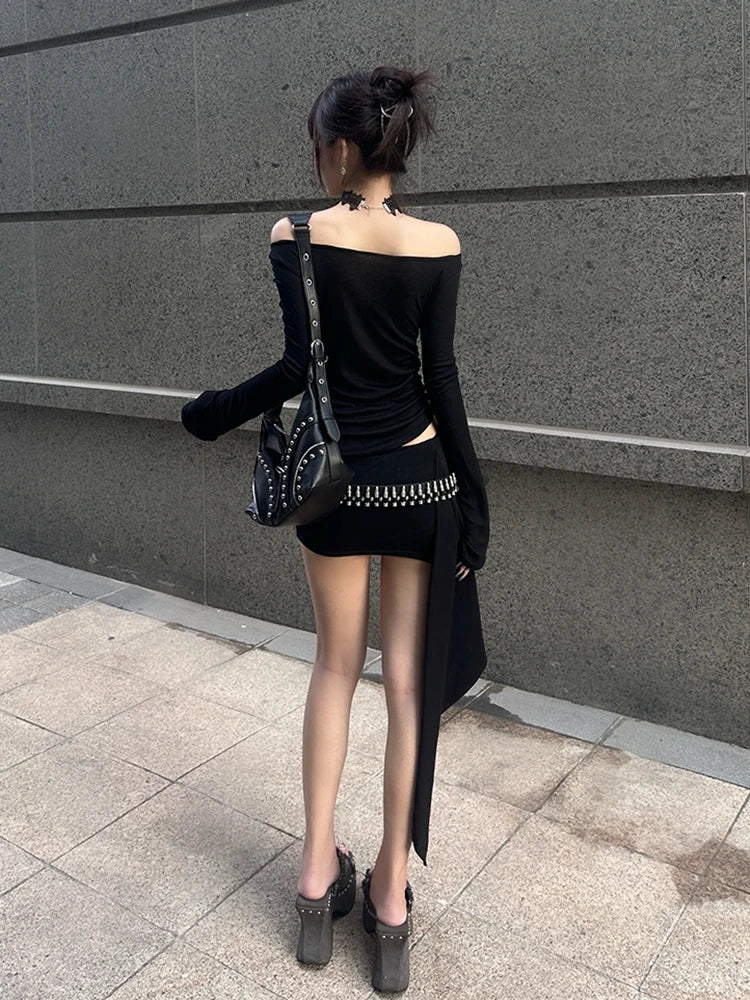 Hollow-Out Long Sleeve Top