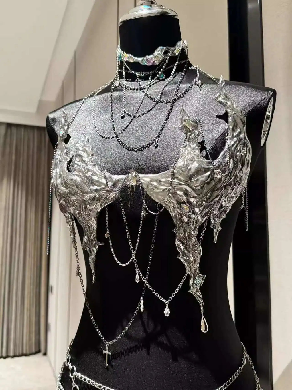 Silver Body Chain Set