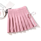 Cross Print Pleated Mini Skirt
