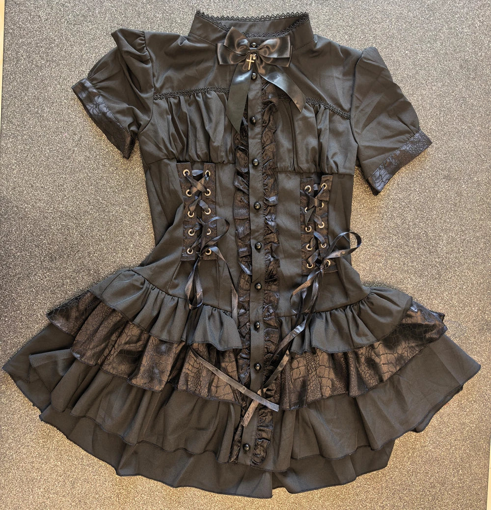 Gothic Lace Mini Dress