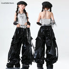 K-Pop Crop Top & Cargo Pants Set