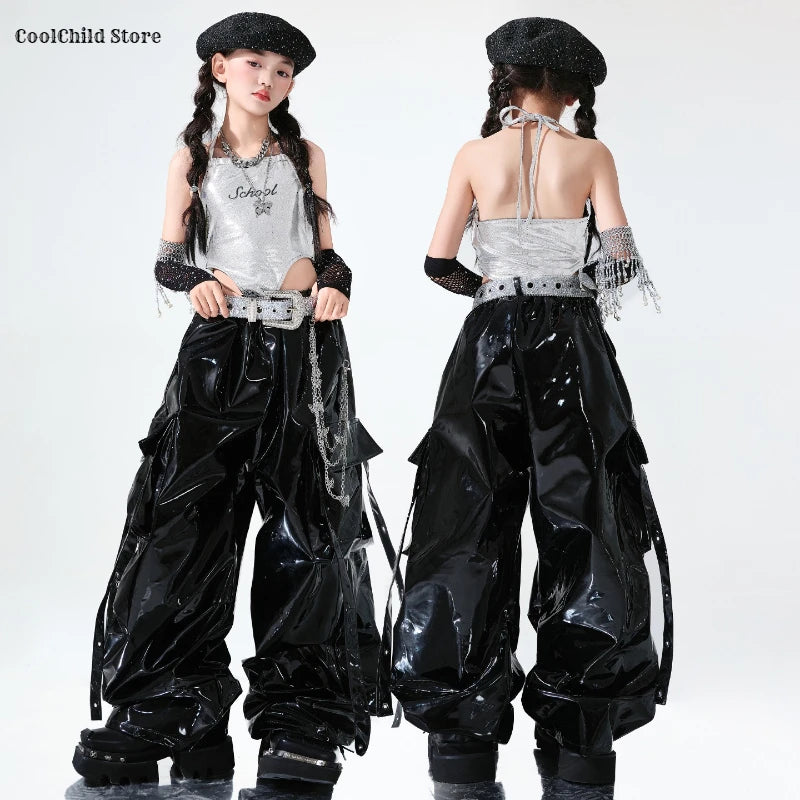 K-Pop Crop Top & Cargo Pants Set