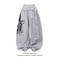 Graphic Print Baggy Sweatpants