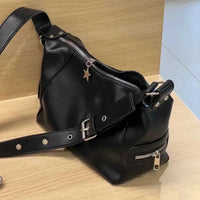 Black Buckle Shoulder Bag