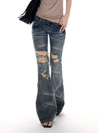 Ripped Wide-Leg Jeans