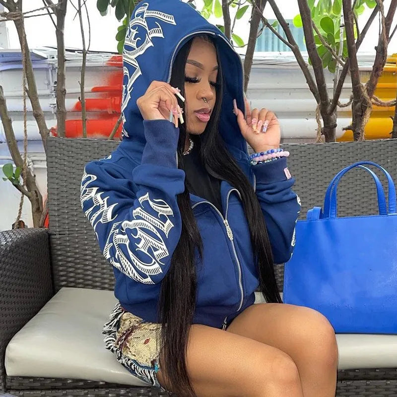 Cropped Zip-Up Hoodie