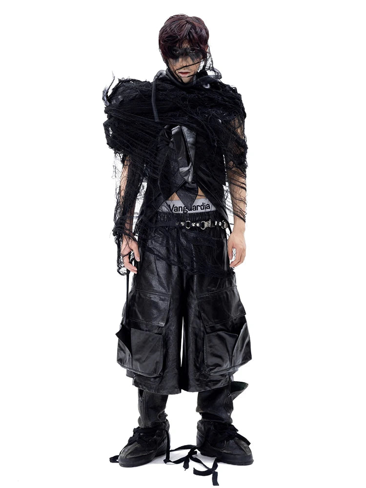 Wide-Leg Faux Leather Pants